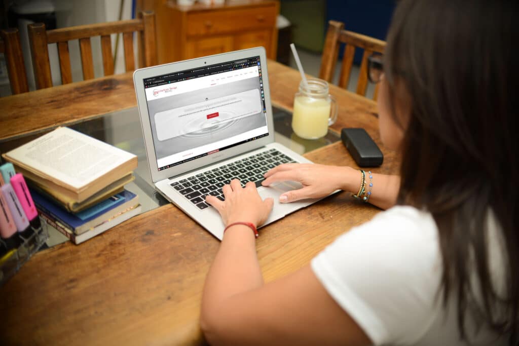 Person looking at Lowthian Design Website
