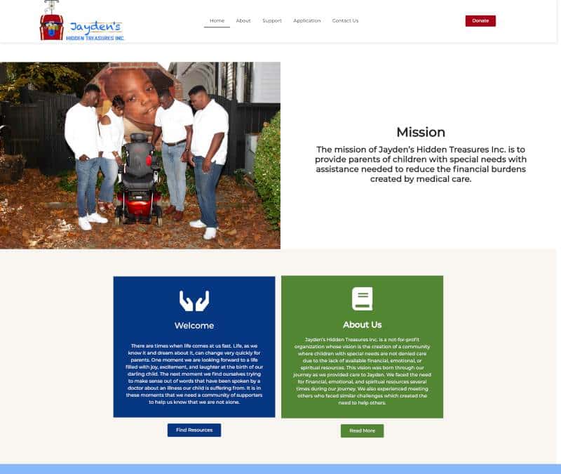 Jayden’s Hidden Treasures website screenshot