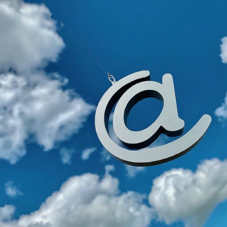@ (at) symbol in the clouds